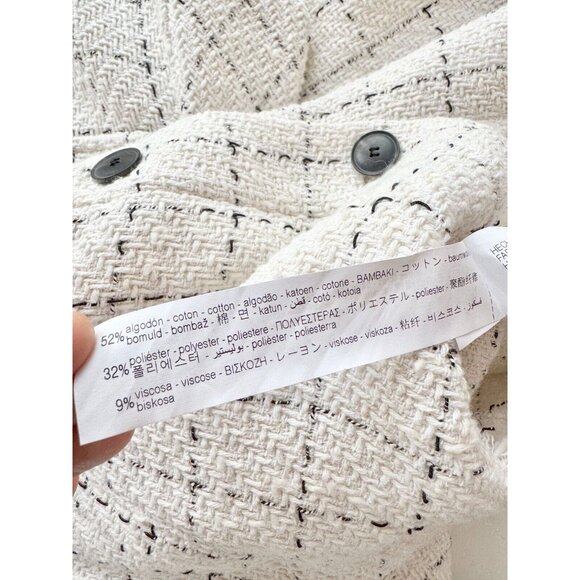 NWOT ZARA White Check Plaid Boucle Tweed Oversized Shirt Jacket Shacket, Size XS - Picture 10 of 16